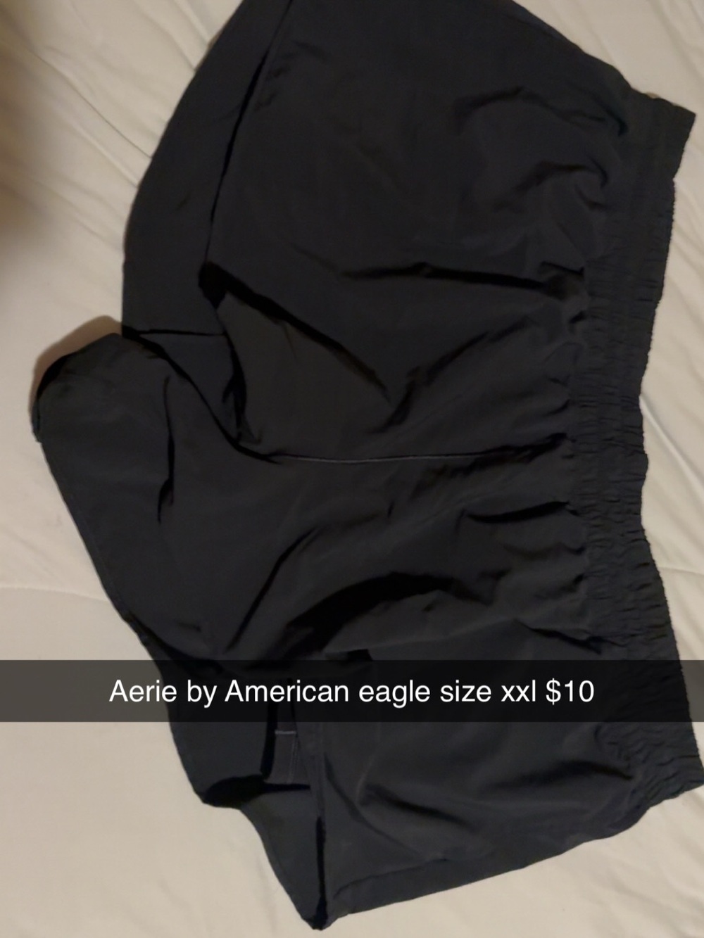 aerie Black Athletic Shorts with Elastic Waist